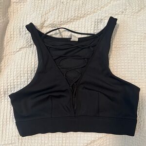 Savage X Fenty Black Strappy Sports Bra